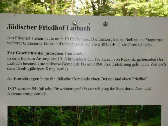 Infotafel am Friedhof Laibach
