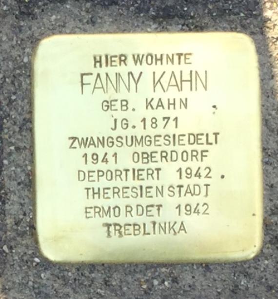 Stolperstein für Fanny Kahn