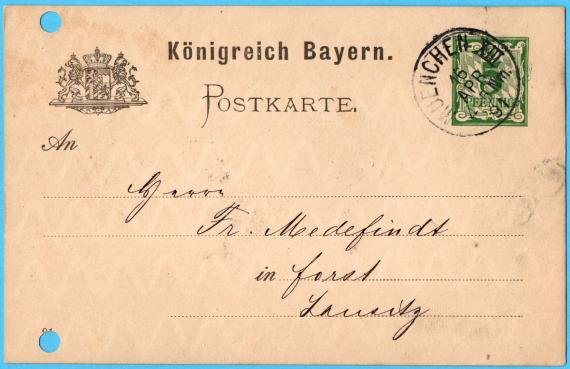 Postkarte - Carl Blumgart Postkarte geschäftlicher Art von Carl Blumgart aus München, - versandt am 16. April 1891