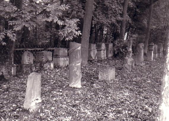 Recording of individual tombstones, which can be seen the destruction