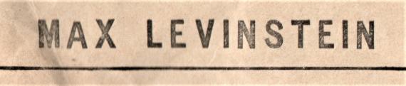 Envelope " Max Levinstein, Berlin N. " , mailed March 10, 1890 - detail enlargement company name.