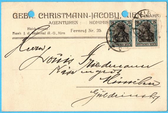 Postkarte geschäftlicher Art an Herrn " Louis Friedmann, Käse en gros " in München, Guldeinstraße 32  -  versandt am 14. August 1922