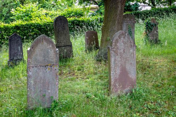 Blick auf den Friedhof von Kommern