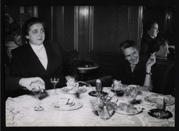 Erika Mann with Therese Giehse, Zurich, ca. 1955