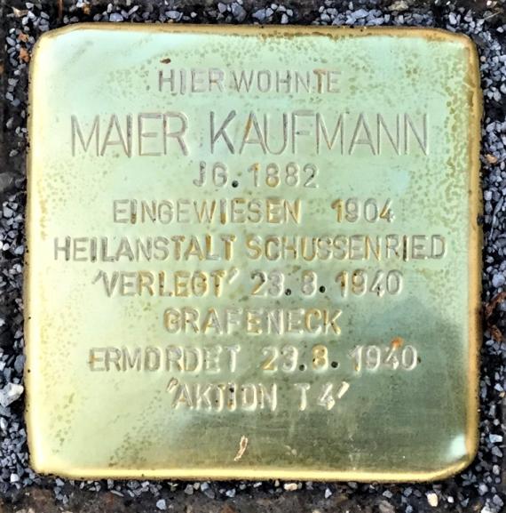 Stolperstein für " Maier Kaufmann " - verlegt am 21. November 2022