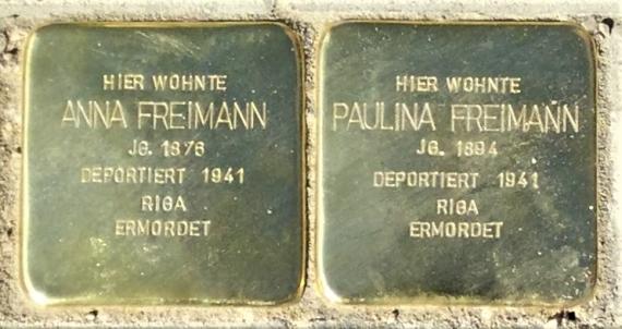 Stolpersteine for Anna and Paulina Freimann in Lauchheim, Obere Bleichstraße ( former Judengasse ) - laid on September 20, 2020