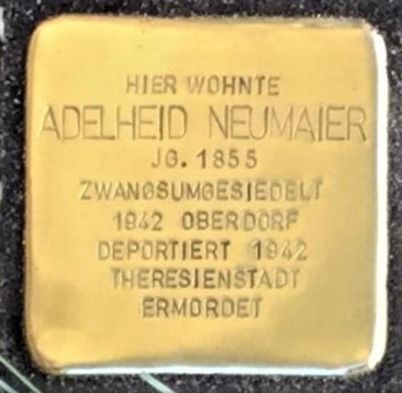 Stolperstein für Adelheid Neumaier in Lauchheim, Hauptrasse 39