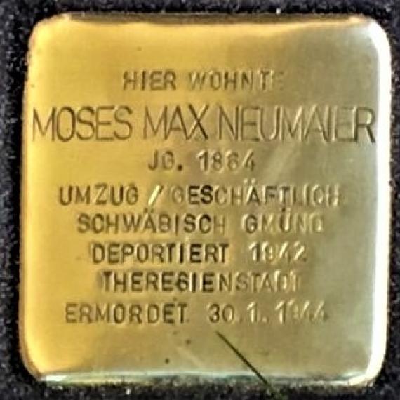 Stumbling stone for Moses Max Neumaier in Lauchheim, Hauptstraße 39