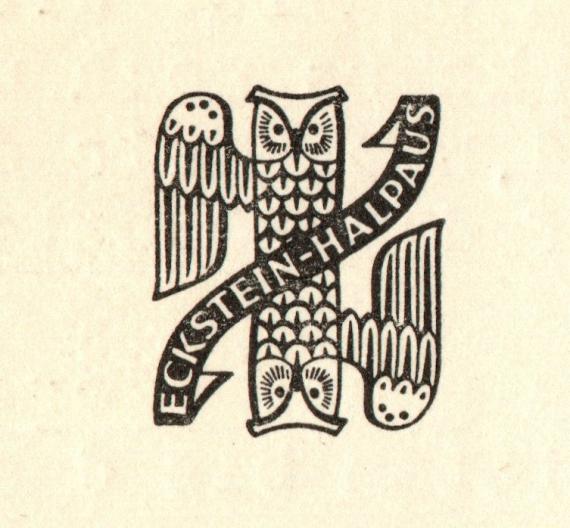 Business postcard of " Zigaretten - Verkaufsgesellschaft m.b.H. - Eckstein - Halpaus ", Dresden A. 16, Fürstenstraße 72 - mailed on September 19, 1932 - detail enlargement company logo