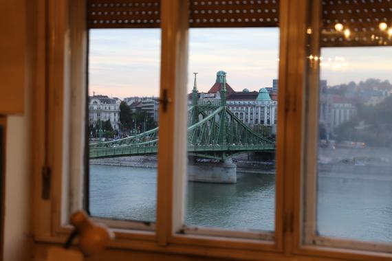 View from window on Danube bank