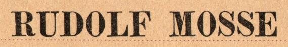 Postkarte - Antwortteil an Herrn Rudolf Mosse in Stuttgart - aus der Zeit um 1882-1888 - Ausschnittvergrößerung - Name