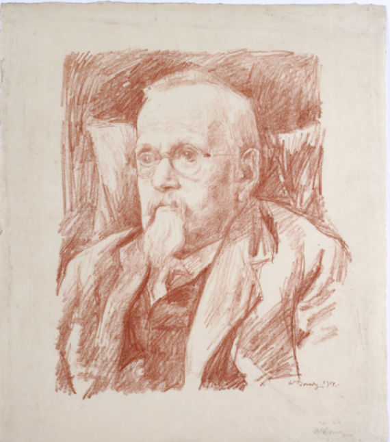 Drawing of man with beard and glasses