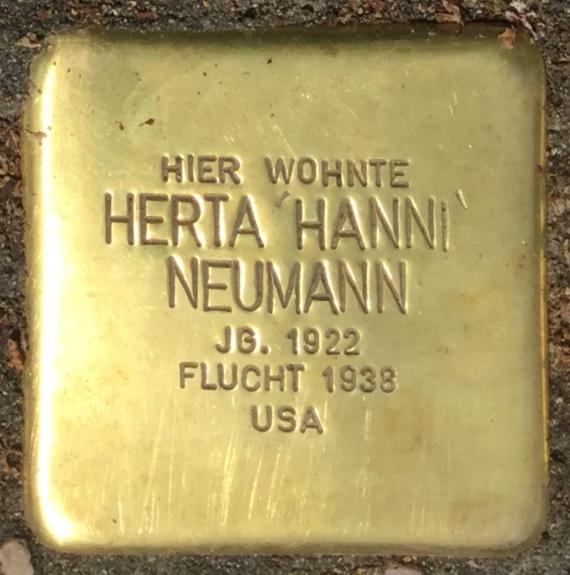 Stumbling stone for Herta Hanni Neumann - Stumbling stone laying on May 30, 2023 in Feuchtwangen