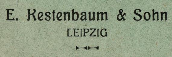 Briefumschlag " E. Kestenbaum & Sohn, Leipzig " - versandt am 14. November 1921 - Ausschnittvergrößerung Geschäftsadresse