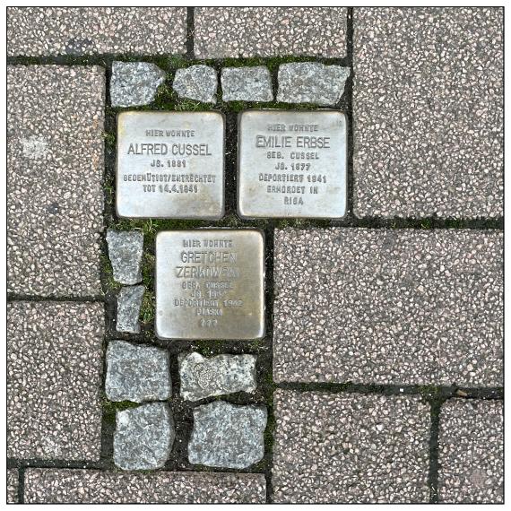 Stolpersteine vor dem ehem. Warenhaus Freidberg