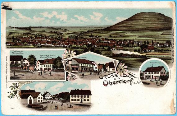 Litho-Mehrbild-Ansichtskarte - Gruß aus Oberdorf Litho multi-image picture postcard - Greeting from Oberdorf - sent on June 3, 1906