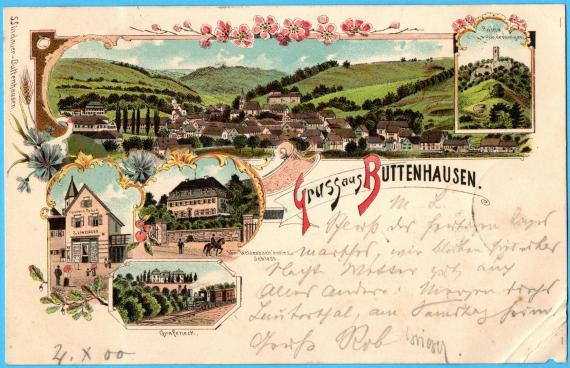 Historical litho picture postcard " Greetings from Buttenhausen " - sent on October 5, 1900