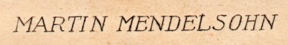 Ansichtskarte " Martin Mendelsohn " privater Art - versandt von " Martin Mendelsohn an  "Herrn Geheimer Hofrat Professor Dr. Goldschmidt " am 10. Mai 1928 - Ausschnittvergrößerung - Titel Ansichtskarte