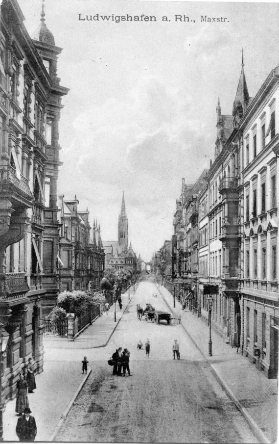 Historical photograph of a busy street from a slightly elevated position