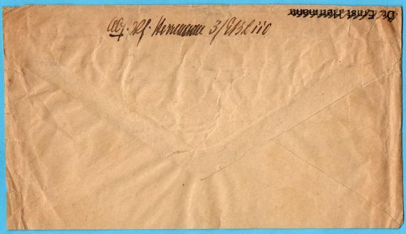 Envelope " Dr. Ernst Hermann - Dr. Hugo Hauser, lawyers, Baden Baden " - used by a third party as field post - sent on 8 May 1916 - reverse side