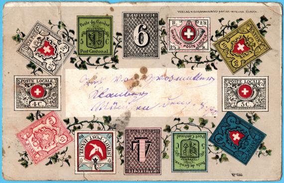 Gruß-Postkarte an Master Bertram Samter, Scranton, Pensylania - versandt am 10. August 1900 