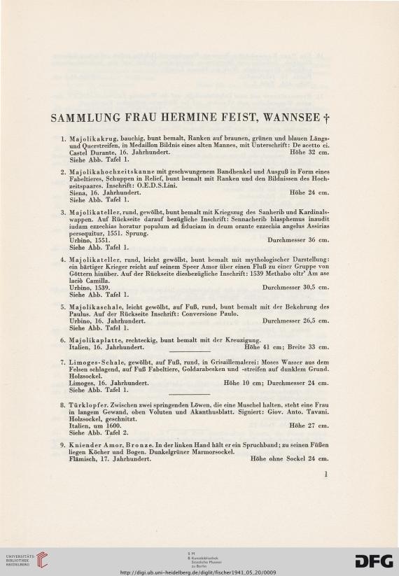 Inside page of an auction catalog