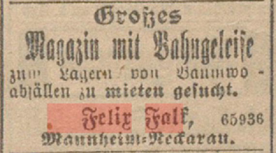 Excerpt from a newspaper advertisement