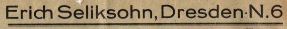Geschäfts-Briefumschlag " Erich Seliksohn, Dresden - N6 " - versandt am 26. August 1922  -  Ausschnittvergrößerung Firmenname