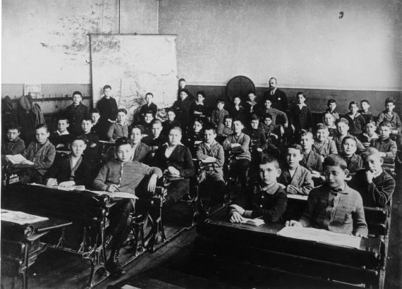 The photo shows pupils in a classroom