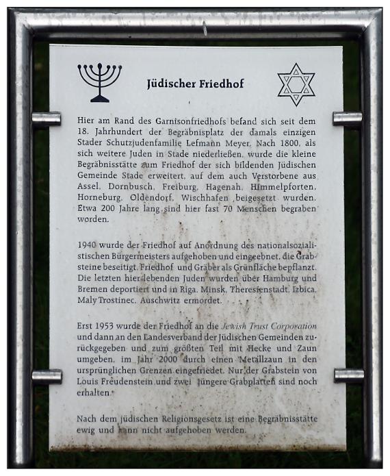 Der jüdische Friedhof in Stade.