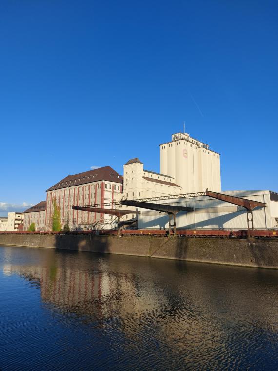 Der Gebäudekomplex der Frankfurter Mühlenwerke heute