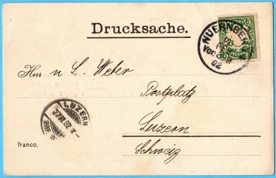 Announcement of visit " Oppenheimer & Sulzbacher " - sent on February 26, 1902