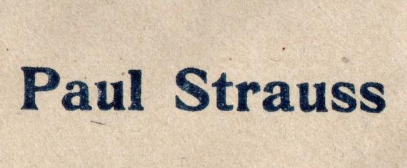 Envelope - registered mail - By express courier to Mr. " Paul Strauss ", Munich, Rosenthal 2/1 - sent on April 10, 1920 - detail enlargement - name of addressee