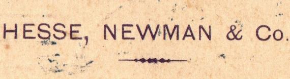 Geschäftspostkarte " Hesse Newman & Co. " - versandt am 8. Mai 1909  -  Ausschnittvergrößerung Geschäftsnamen