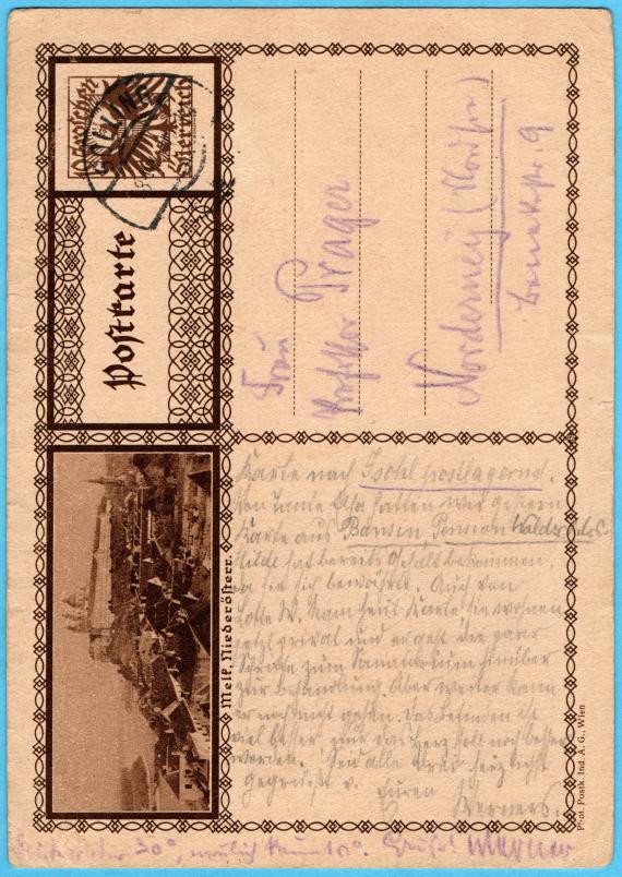 Postkarte - Käthe Prager Postcard of a personal nature to " Frau Professor Prager ", Norderney (North Sea), Benekestr.9 - - sent on July 18, 1930 - card front with text