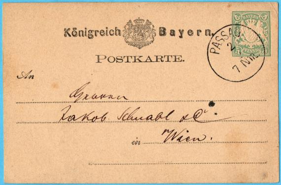 Postcard of a business nature to Mr. " Jakob Schnabl & Co. " in Vienna - sent on February 2, 1878