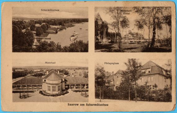 Historische Ansichtskarte Saarow am Scharmützelsee  aus dem Jahr 1921 - versandt am 31. August 1921 an Herrn " Siegfried Levy ", Berlin-Tegel, Schlieperstr.55  -  Bild ( Photo) - Seite 