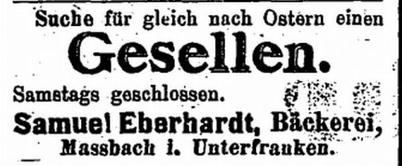 Anzeige im "Frankfurter Israelitischen Familienblatt" vom 23. März 1906