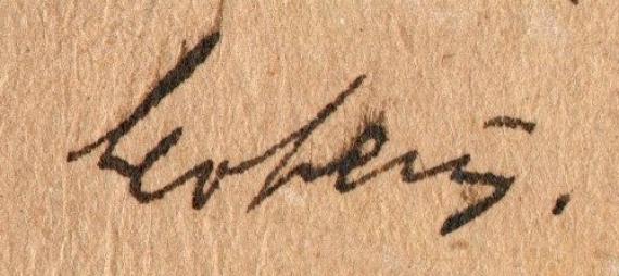 Postkarte - Leo Lewy Postkarte von " Leo Lewy ", prakt. Zahnarzt, Königsberg Pr, Hintere Vorstadt 53 - versandt am 5. September 1919 - Kartenrückseite - persönliche Unterschrift - Leo Lewy