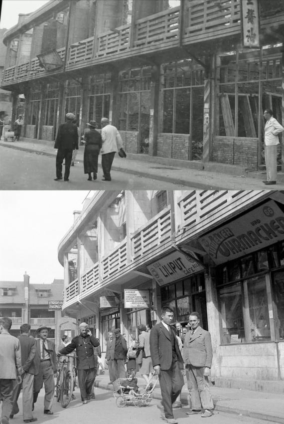 Chusan Rd vor und nach dem Aufbau