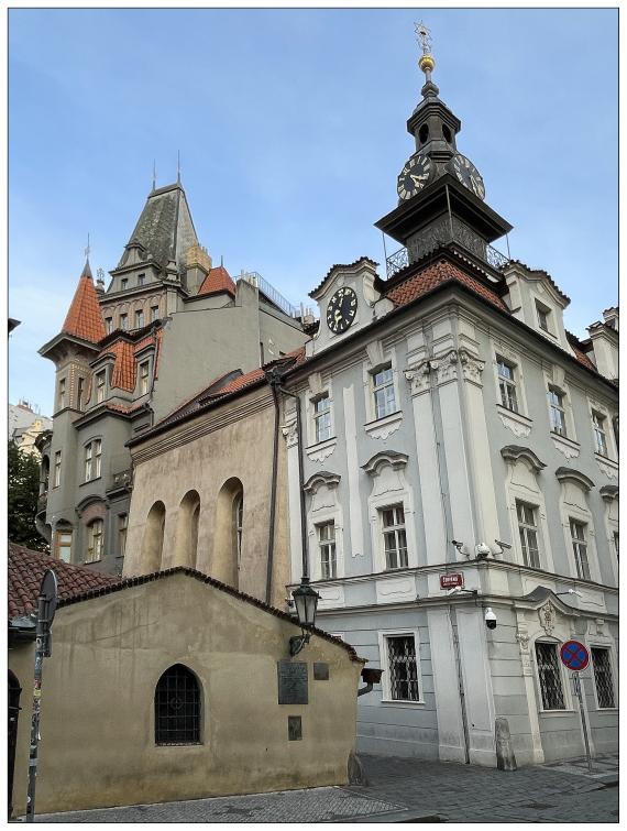 Jüdisches Rathaus - Židovská radnice / Glockenturm und jüdische Uhr