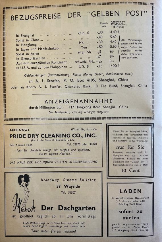 Anzeigenseite enthält 'Maskottchen Dachgarten'.