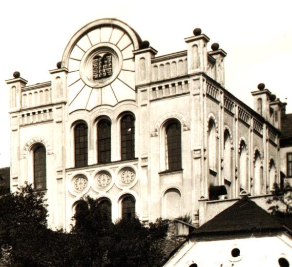 Synagoge Hranice na Morave Historische Ansichtskarte Hranice aus der Zeit um 1920 - 1930 - mit der Synagoge - Ausschnittvergrößerung Synagoge