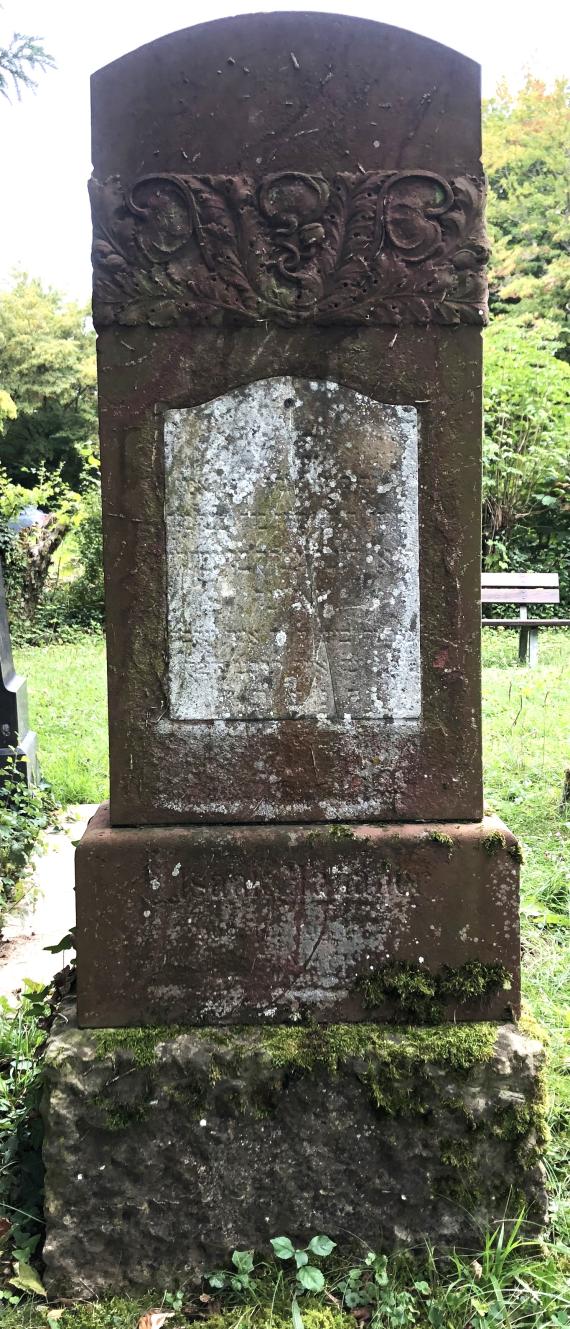 Jewish cemetery Crailsheim - Gravestone Isaak Hanauer - Floral gravestone motif with poppy capsule