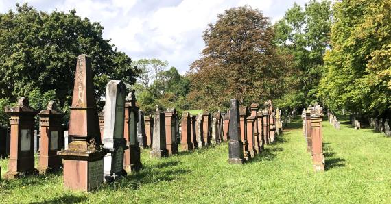 View of the Jewish cemetery in Crailsheim