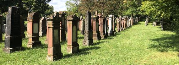 View of the Jewish cemetery in Crailsheim