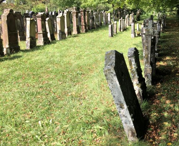 View of the Jewish cemetery in Crailsheim