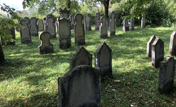 View of the older part of the Jewish cemetery in Crailsheim