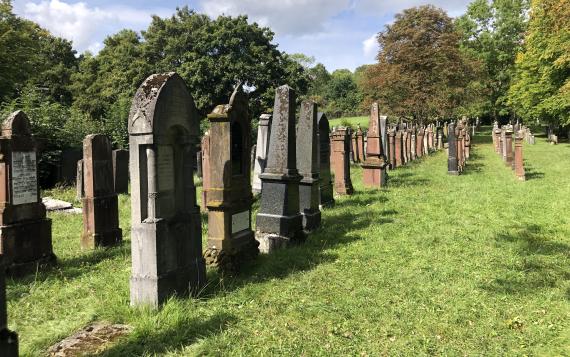 View of the Jewish cemetery in Crailsheim