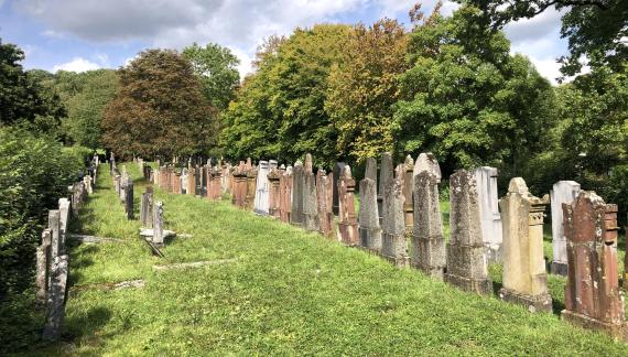 View of the Jewish cemetery in Crailsheim
